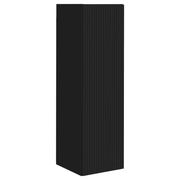 Комплект ТВ шкаф Монтиране на стена 3 pcs Черно Инженерно дърво