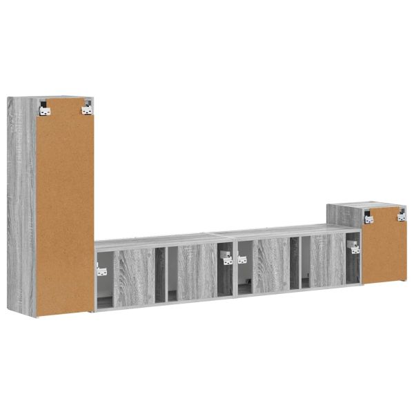 Комплект ТВ шкаф 3 pcs Сив Сонома Инженерно дърво