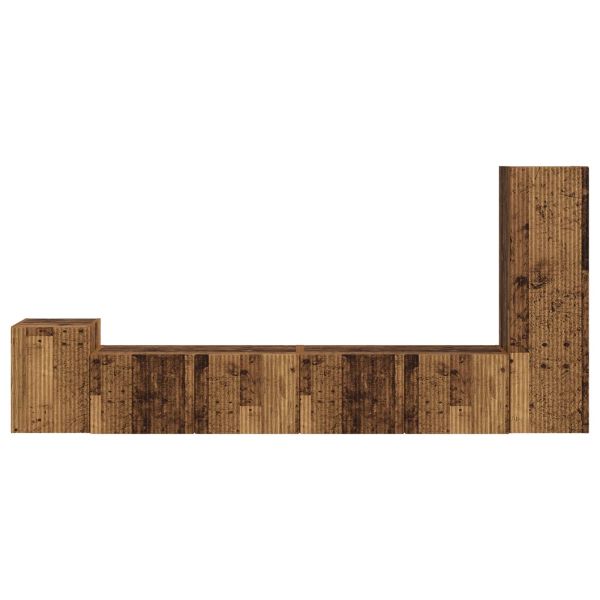 Комплект ТВ шкаф 3 pcs Старо дърво Инженерно дърво