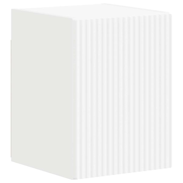 Комплект ТВ шкаф Монтиране на стена 4 pcs Бяло Инженерно дърво