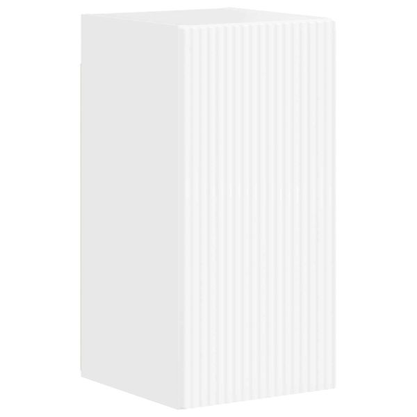 Комплект ТВ шкаф 4 pcs Лъскаво бяло Инженерно дърво