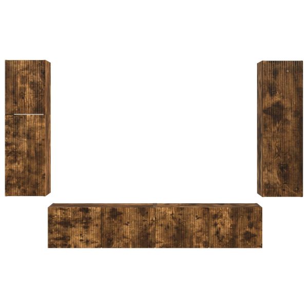 Комплект ТВ шкаф 4 pcs Димян дъб Инженерно дърво