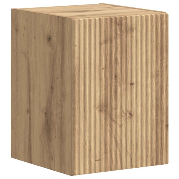 Комплект ТВ шкаф Монтиране на стена 4 pcs Дъб Инженерно дърво