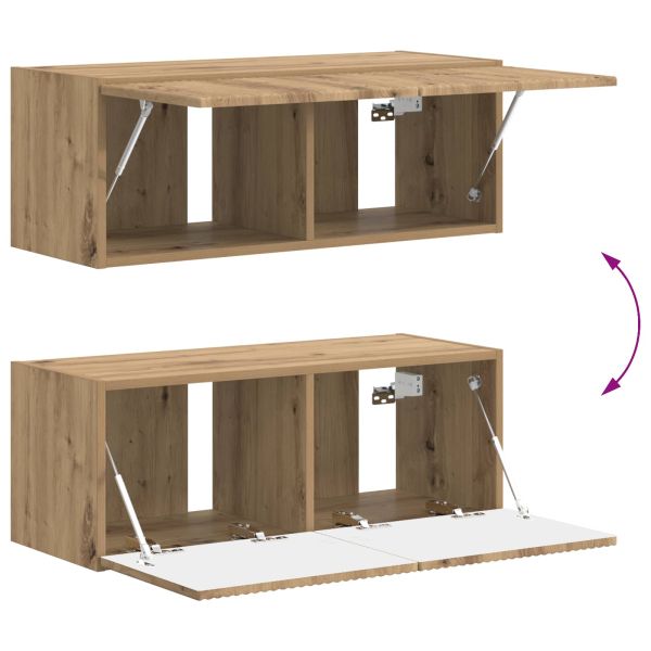 Комплект ТВ шкаф Монтиране на стена 4 pcs Дъб Инженерно дърво