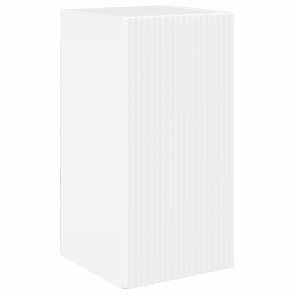 Комплект ТВ шкаф 6 pcs Лъскаво бяло Инженерно дърво