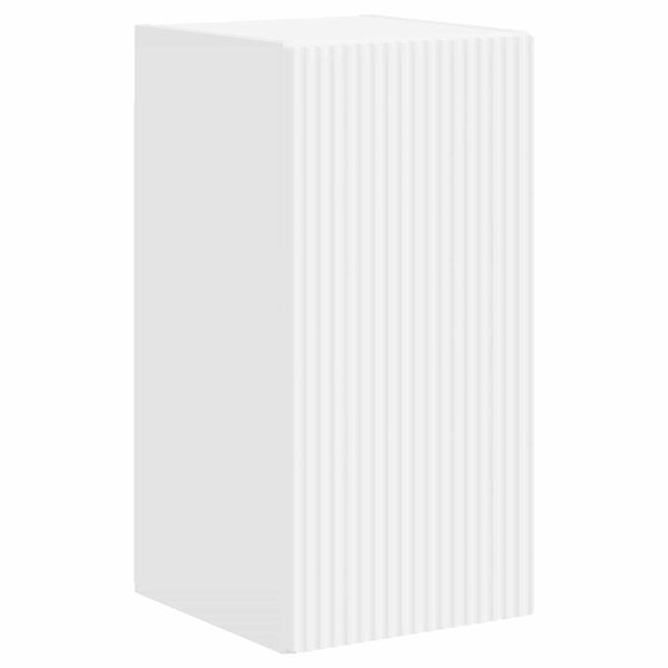 Комплект ТВ шкаф Монтиране на стена 5 pcs Бяло Инженерно дърво