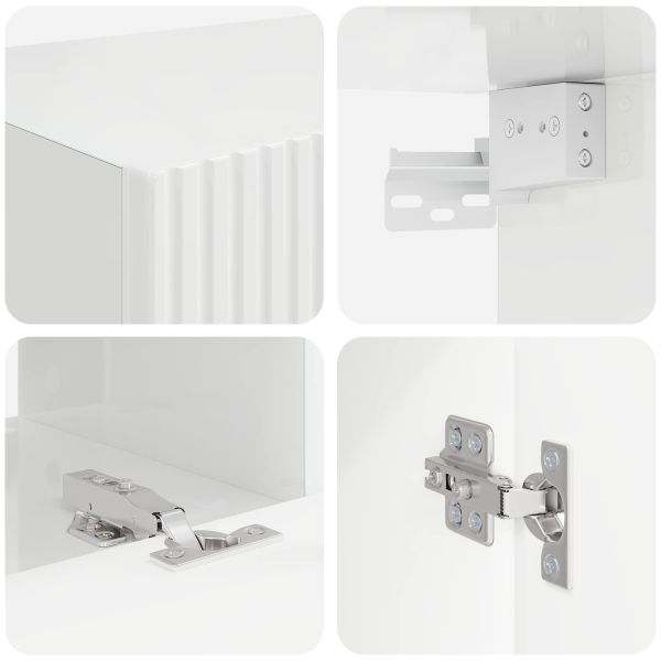 Комплект ТВ шкаф 5 pcs Лъскаво бяло Инженерно дърво