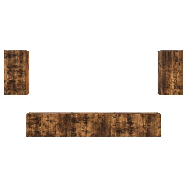 Комплект ТВ шкаф 5 pcs Димян дъб Инженерно дърво