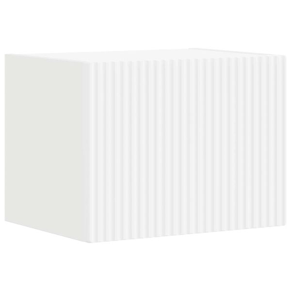 Комплект ТВ шкаф Монтиране на стена 5 pcs Бяло Инженерно дърво