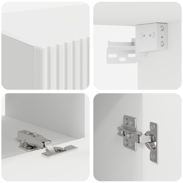 Комплект ТВ шкаф 5 pcs Бяло Инженерно дърво