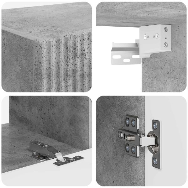 Комплект ТВ шкаф 4 pcs Циментено сиво Инженерно дърво