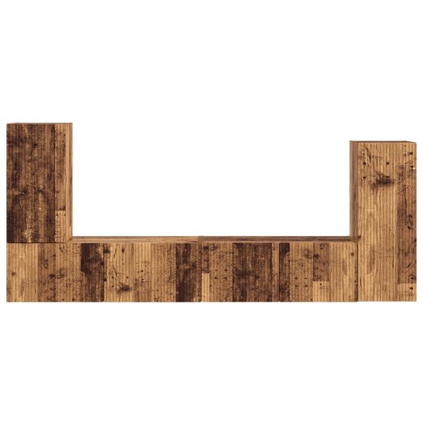 Комплект ТВ шкаф 4 pcs Старо дърво Инженерно дърво