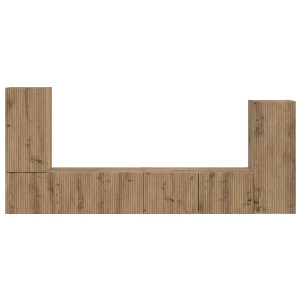 Комплект ТВ шкаф 4 pcs Дъб Инженерно дърво