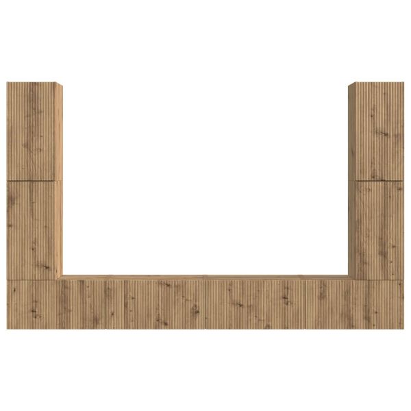 Комплект ТВ шкаф 8 pcs Дъб Инженерно дърво