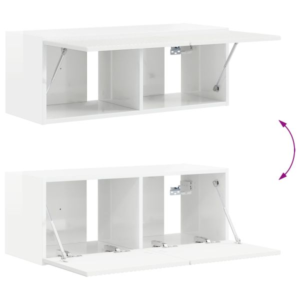 ТВ шкаф 8 pcs Лъскаво бяло