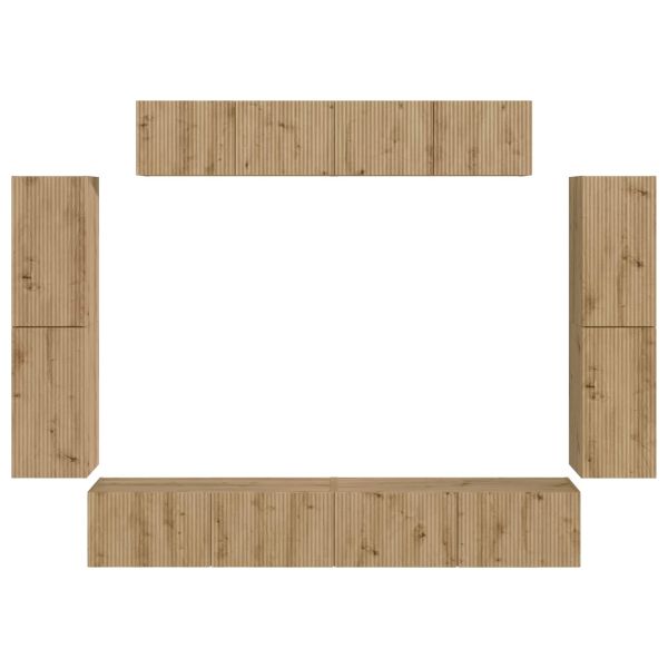 ТВ шкаф 8 pcs Дъб