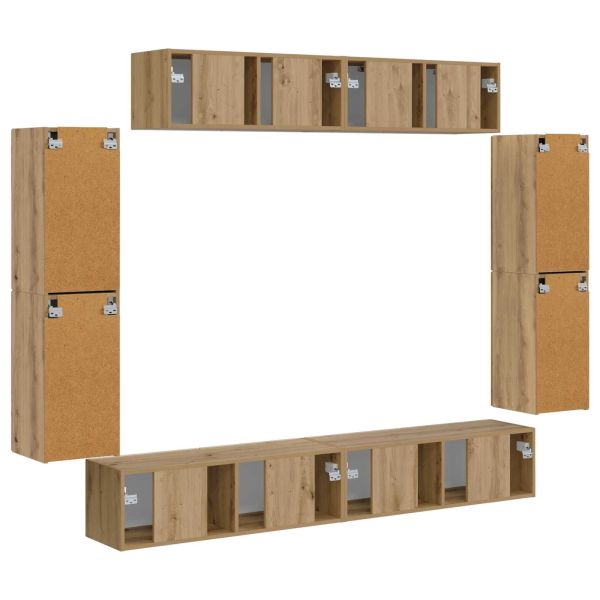 ТВ шкаф 8 pcs Дъб