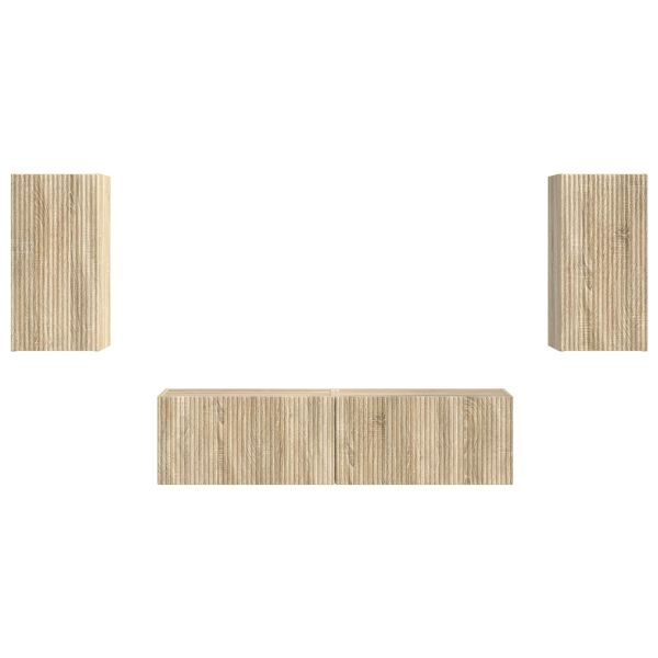 Комплект ТВ шкаф 4 pcs Сонома дъб Инженерно дърво