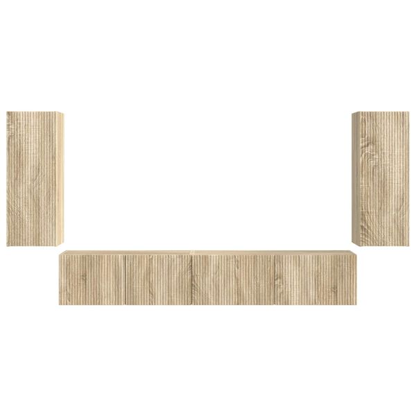 Комплект ТВ шкаф 4 pcs Сонома дъб Инженерно дърво