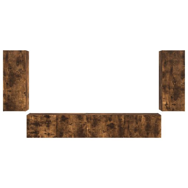 Комплект ТВ шкаф 4 pcs Димян дъб Инженерно дърво