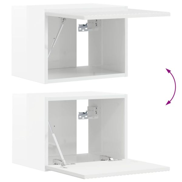 ТВ шкаф 5 pcs Лъскаво бяло