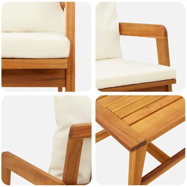 Бистро комплект 3 pcs Кафяво Солидно акациево дърво