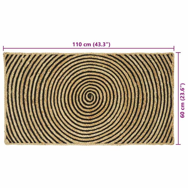 Килим Естествено и черно 60 x 110 cm юта