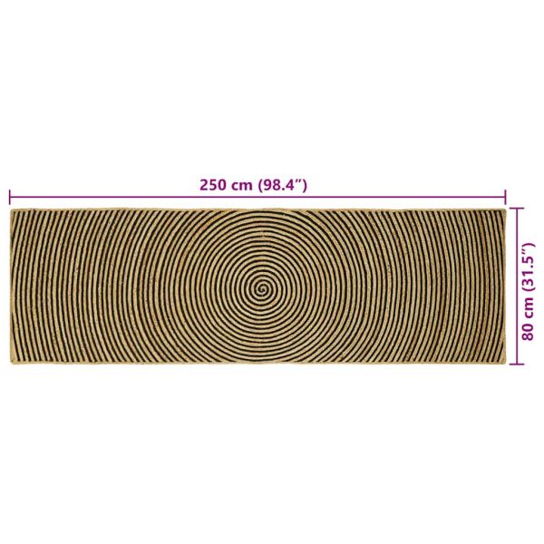 Килим за площ Черно 80 x 250 cm юта