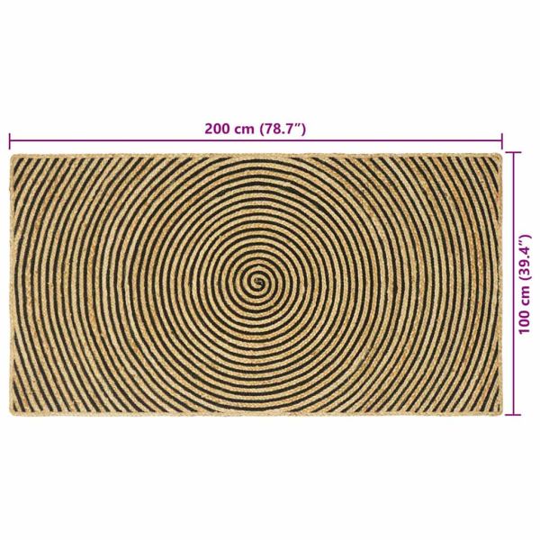 Килим за площ Черно 100 x 200 cm юта
