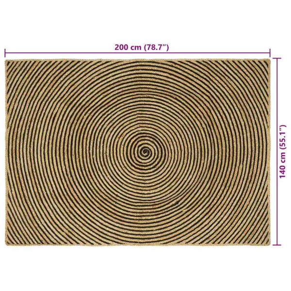 Килим за площ Черно 140 x 200 cm юта