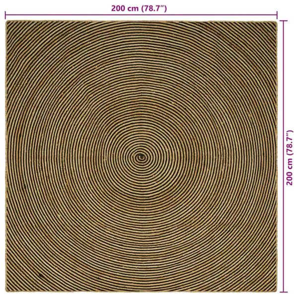 Килим за площ Черно 200 x 200 cm юта