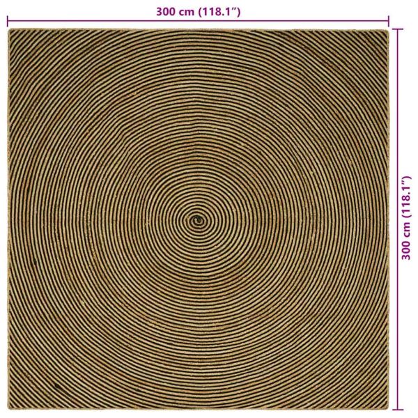 Килими за помещение Черно 300 x 300 cm юта