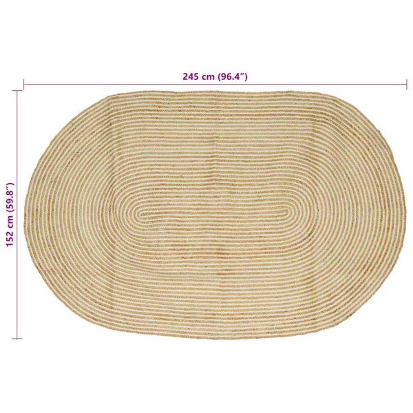 Килим Естествено и бяло 152 х 245 см юта