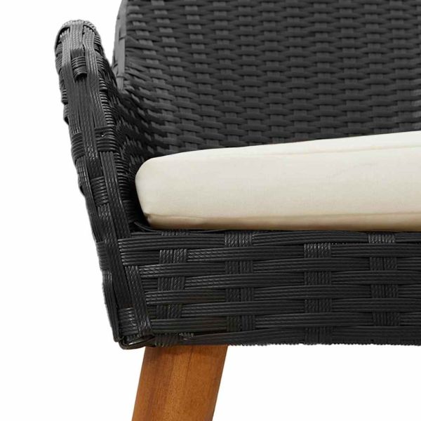 Комплект за хранене в градината 3 pcs Черно полиратан