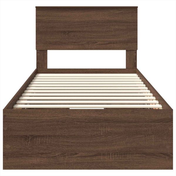 Рамка за легло Кафяв дъб 90 x 200 cm Инженерна дървесина