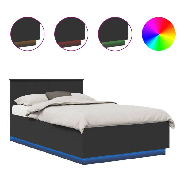 Рамка за легло с таблото Черно 120 x 190 cm Инженерно дърво