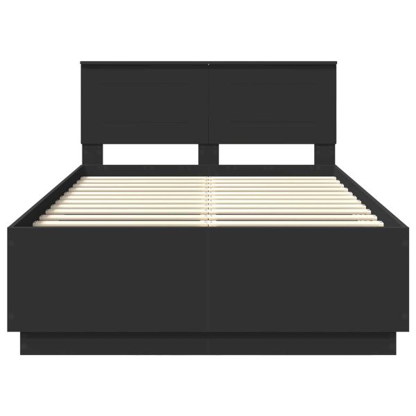 Рамка за легло с таблото Черно 120 x 190 cm Инженерно дърво