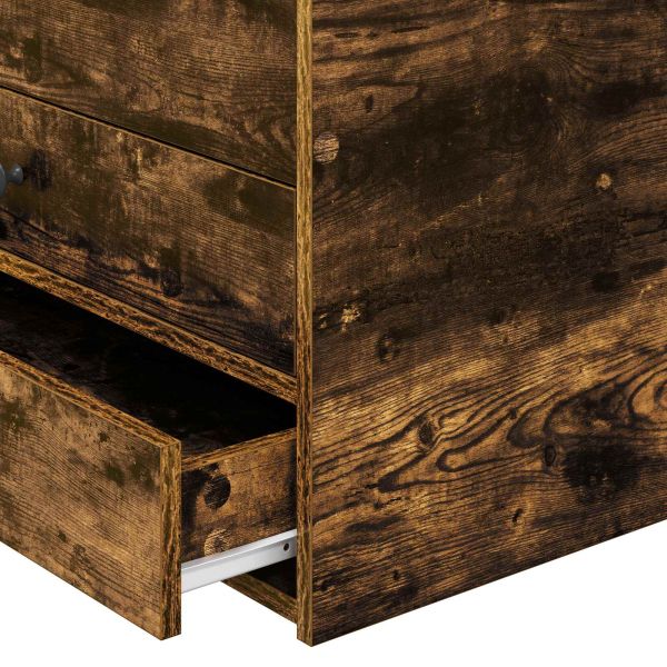 Легло-диван Димящ дъб и черно 90 x 200 cm Инженерно дърво