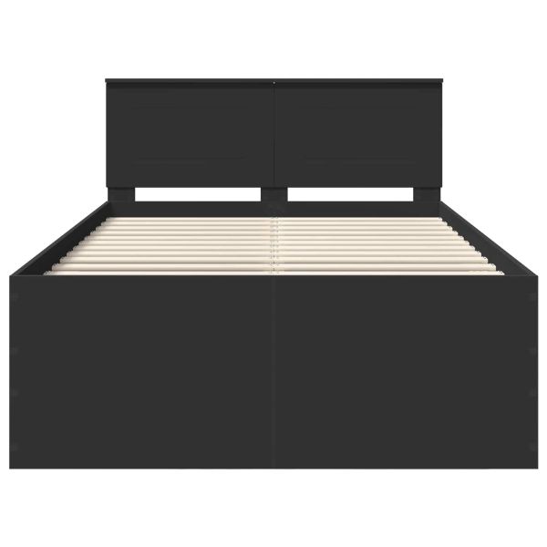 Рамка за легло с таблото Черно 135 x 190 cm Инженерно дърво