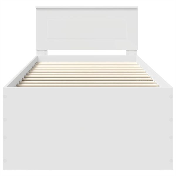 Рамка за легло с таблото Бяло 90 x 190 cm Инженерно дърво