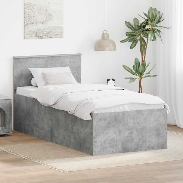 Рамка за легло Циментено сиво 90 x 190 cm Инженерно дърво