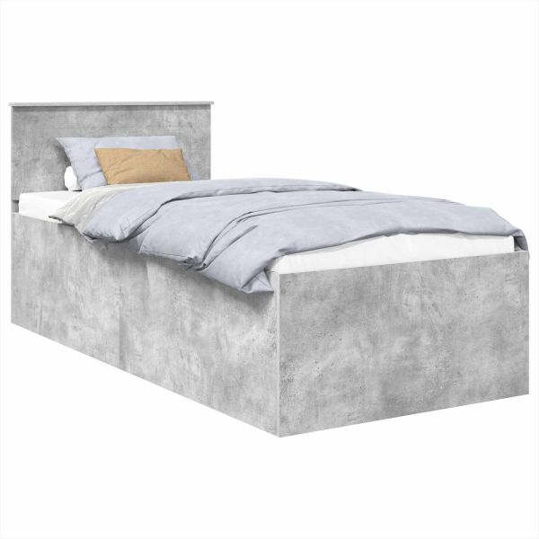 Рамка за легло Циментено сиво 90 x 190 cm Инженерно дърво