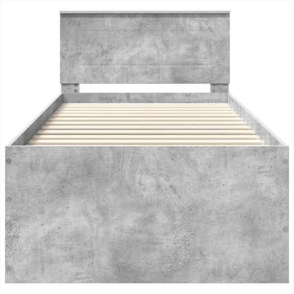 Рамка за легло Циментено сиво 90 x 190 cm Инженерно дърво