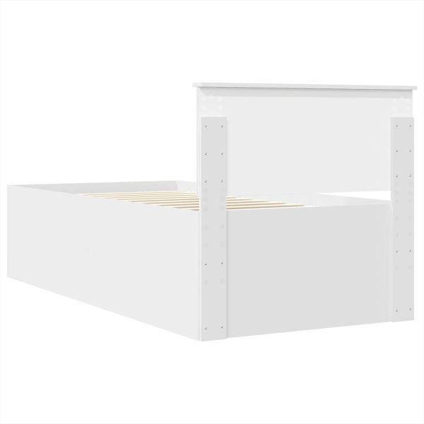 Рамка за легло с таблото Бяло 75 x 190 cm Инженерно дърво