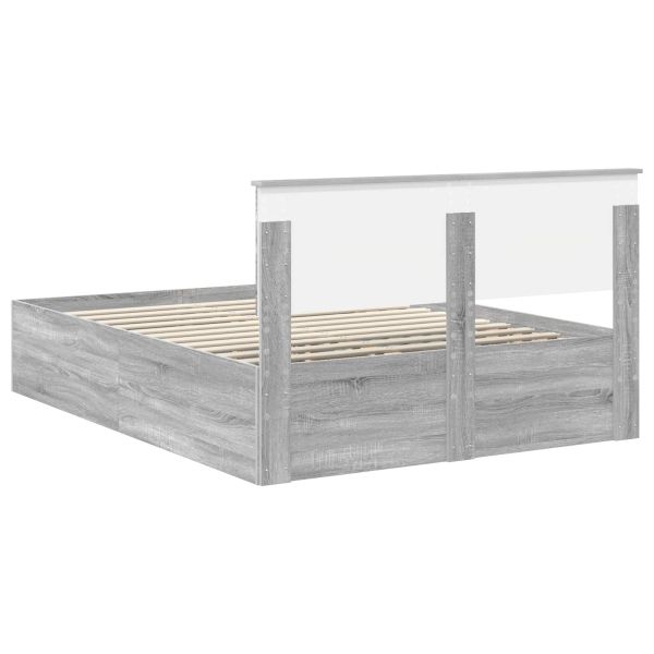 Рамка за легло Сив Сонома 150 x 200 cm Инженерно дърво