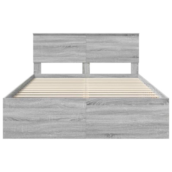 Рамка за легло Сив Сонома 140 x 200 cm Инженерно дърво
