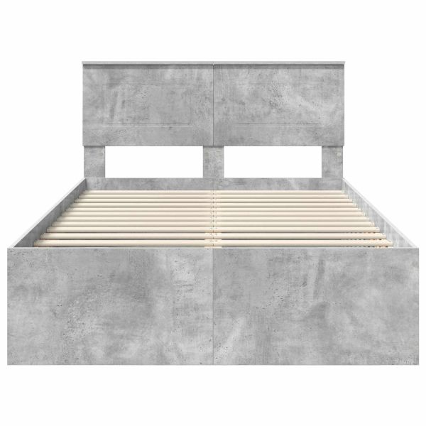 Рамка за легло Циментено сиво 135 x 190 cm Инженерно дърво