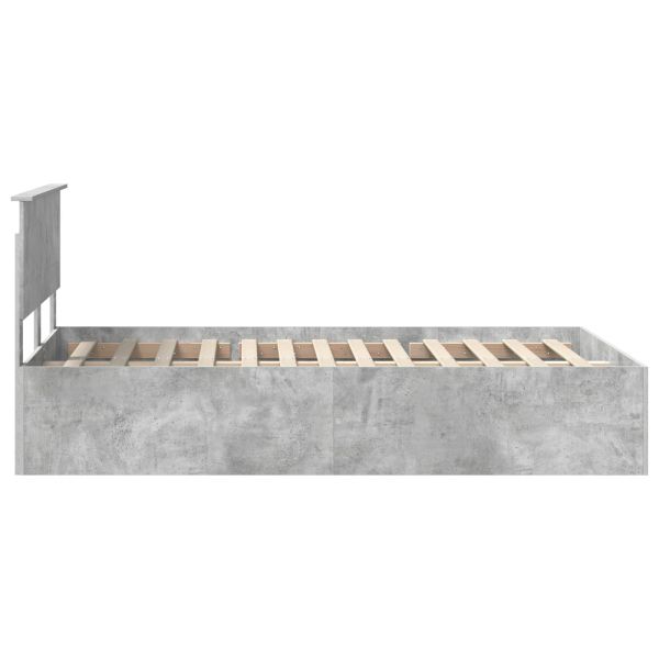 Рамка за легло Циментено сиво 135 x 190 cm Инженерно дърво