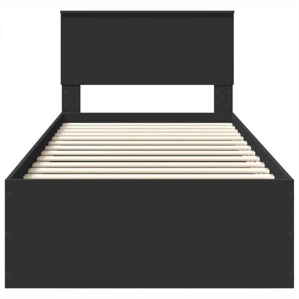 Рамка за легло с таблото Черно 120 x 200 cm Инженерно дърво