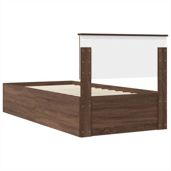 Рамка за легло с таблото Кафяв дъб 120 x 200 cm Инженерно дърво